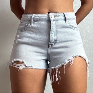 PacSun Blue Jean Shorts High-Waisted Distressed